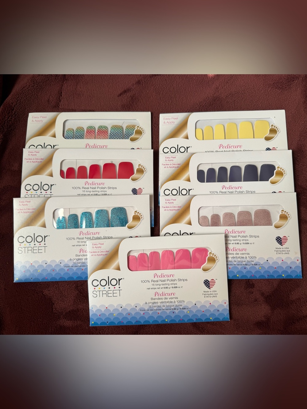 Color Street Pedicure Nail Strips - Bundle of 7
